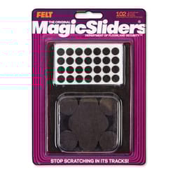 Magic Sliders Felt Self Adhesive Protective Pads Black Assorted 102 pk