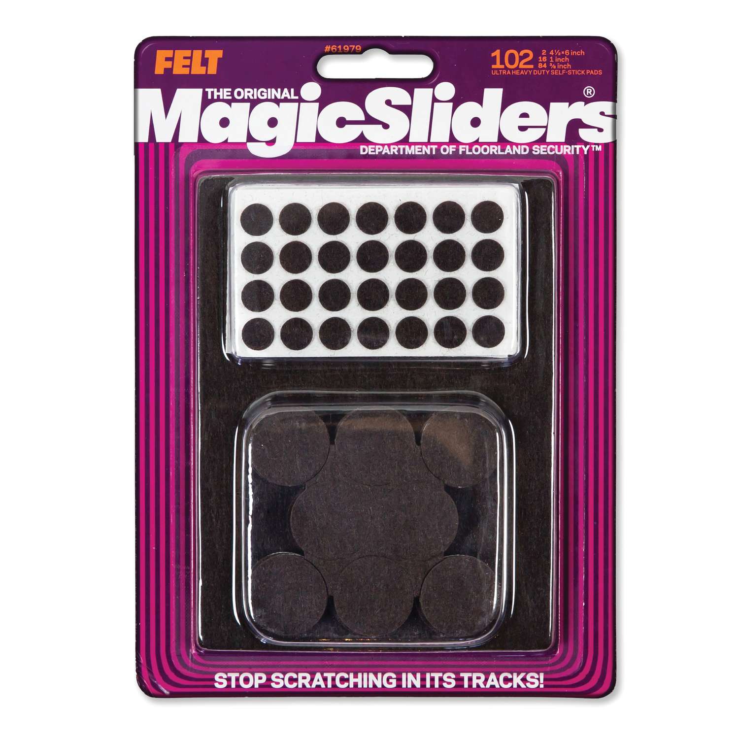 Magic Sliders Felt Self Adhesive Protective Pads Black Assorted 102 pk