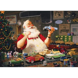 Cobble Hill Santa Painting Cars Jigsaw Puzzle 1000 pc