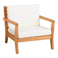 Linon Home Decor Laurita Natural Wood Frame Modern Armchair White