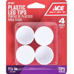 Ace Plastic Leg Tip White Round 1 pk