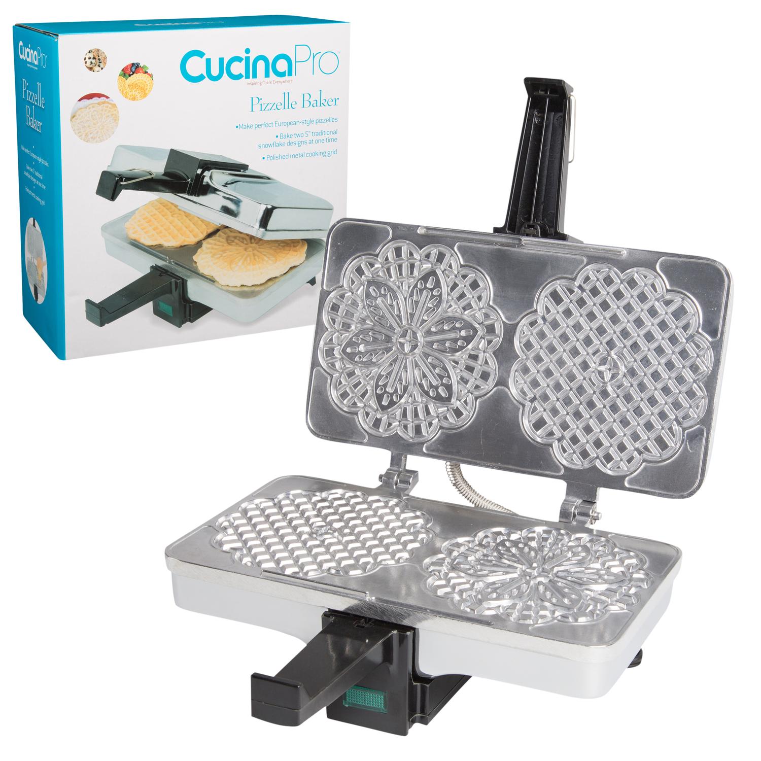 CucinaPro 2 waffle Silver Stainless Steel Pizzelle Baker Uae Electronic uaeelectronic.com