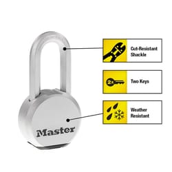 Master Lock 4-45/64 in. H X 1-19/64 in. W X 2-1/2 in. L Steel Ball Bearing Locking Padlock
