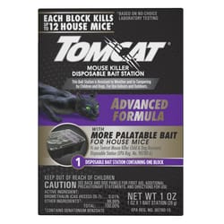 Tomcat Advanced Formula Bait Station and Bait Blocks For Mice 2 oz 1 pk