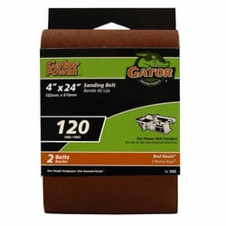 Gator 24 in. L X 4 in. W Aluminum Oxide Sanding Belt 120 Grit Fine 2 pc