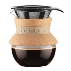 Bodum Pour Over Coffee Maker with Permanent Filter, Brown/Clear, 34 oz