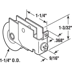 Prime-Line 1-1/4 in. D X 5/16 in. L Steel Roller Assembly 1 pk