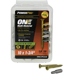 HILLMAN Power Pro No. 10 Ga. X 1-3/4 in. L Star Flat Head Coarse Multi-Material Screws