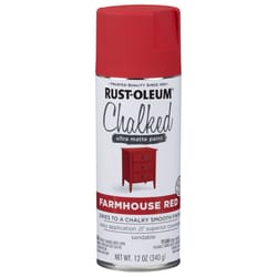 Rust-Oleum Chalked Ultra Matte Farmhouse Red Oil-Based Acrylic Sprayable Chalk Paint 12 oz