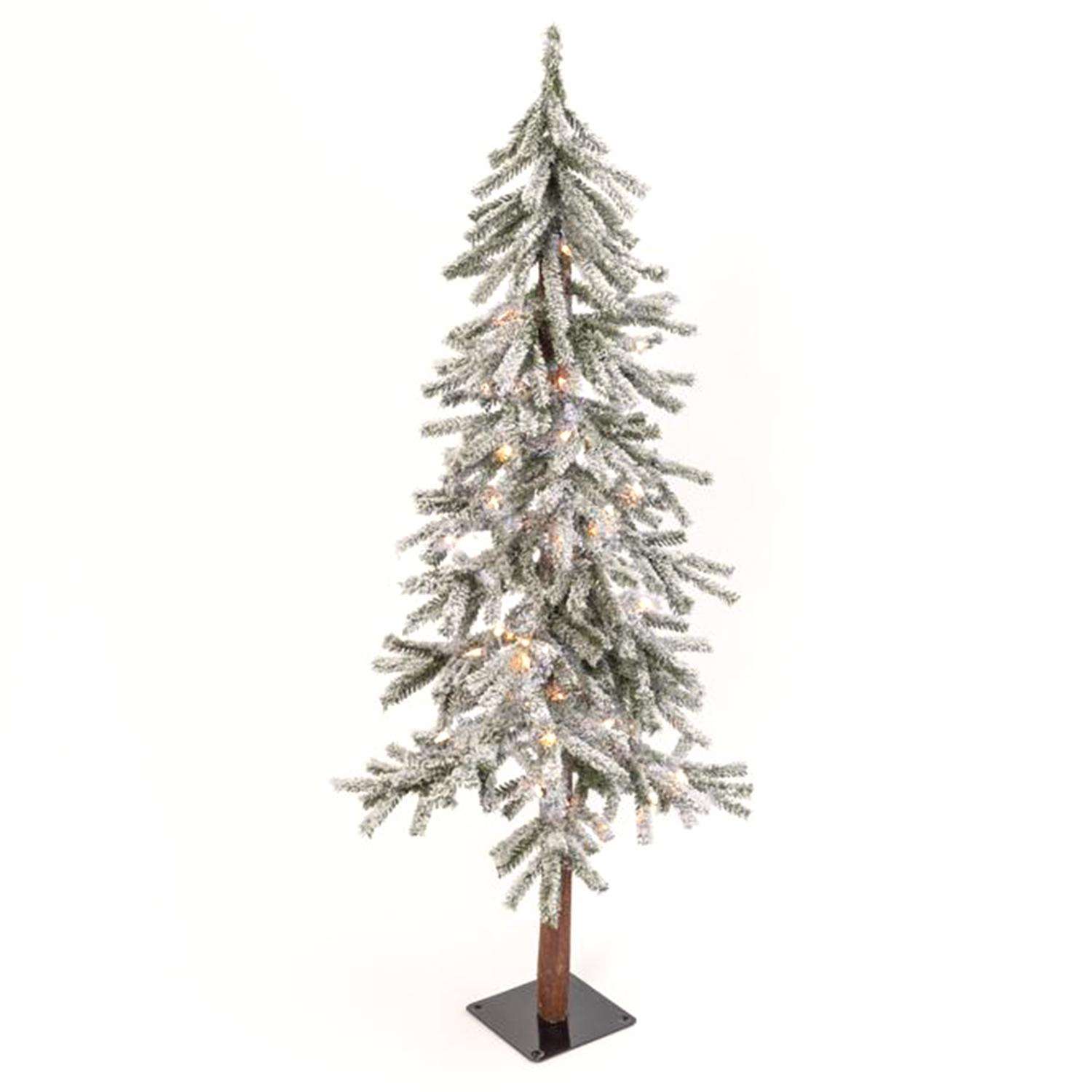Gerson 5 ft. Slim LED 150 ct Flocked Alpine Christmas Tree Ace Hardware