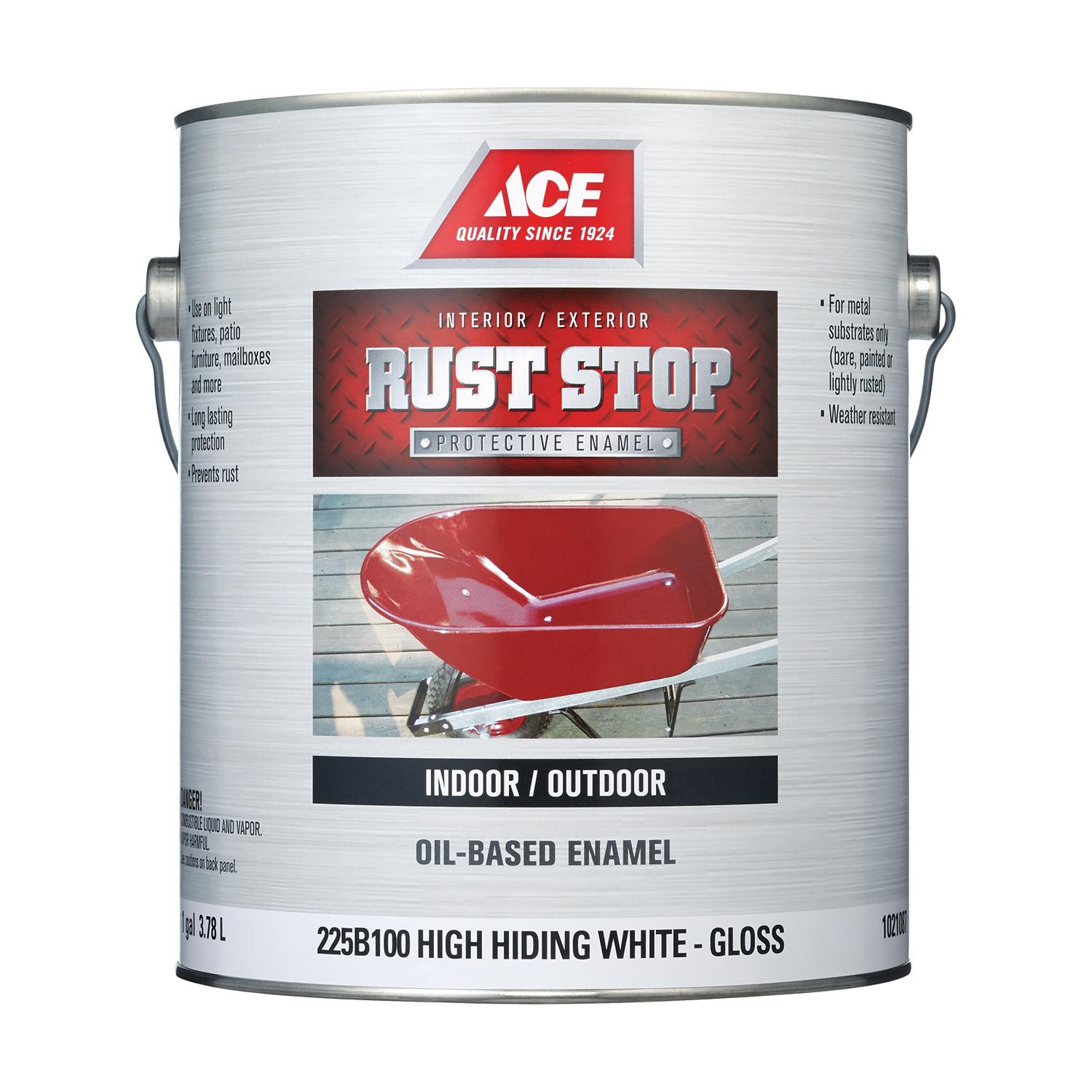 Ace Rust Stop Indoor/Outdoor Gloss High-Hiding White Oil-Based Enamel ...