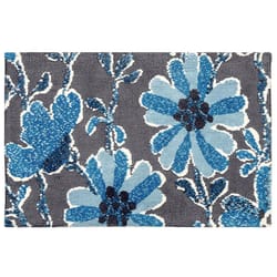 Simple Spaces 21 in. W X 33 in. L Multi-Color Indigo Cornflowers Polyester Accent Rug