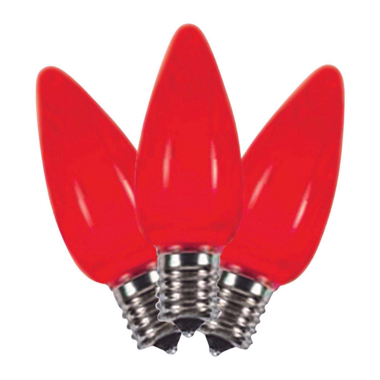 Holiday Bright Lights LED C9 Red 25 ct Replacement Christmas Light Bulbs Ace Hardware