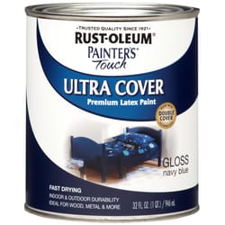 Rust-Oleum Painters Touch Ultra Cover Gloss Navy Blue Water-Based Acrylic Ultra Cover Paint 1 qt