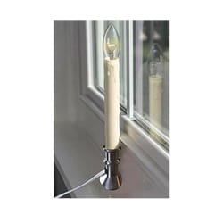 Celestial Lights Bushed Nickel no scent Scent LED Plug In Taper Candle