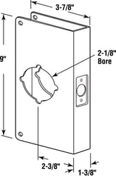 Prime-Line 9 in. H X 3.875 in. L Brass-Plated Brass Recessed Door Reinforcer