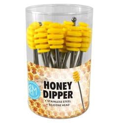 R&M International Corp Silver/Yellow Silicone/Stainless Steel Honey Dipper