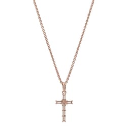 Montana Silversmiths Women's Entwined Brilliant Cross Rose Gold Necklace Water Resistant