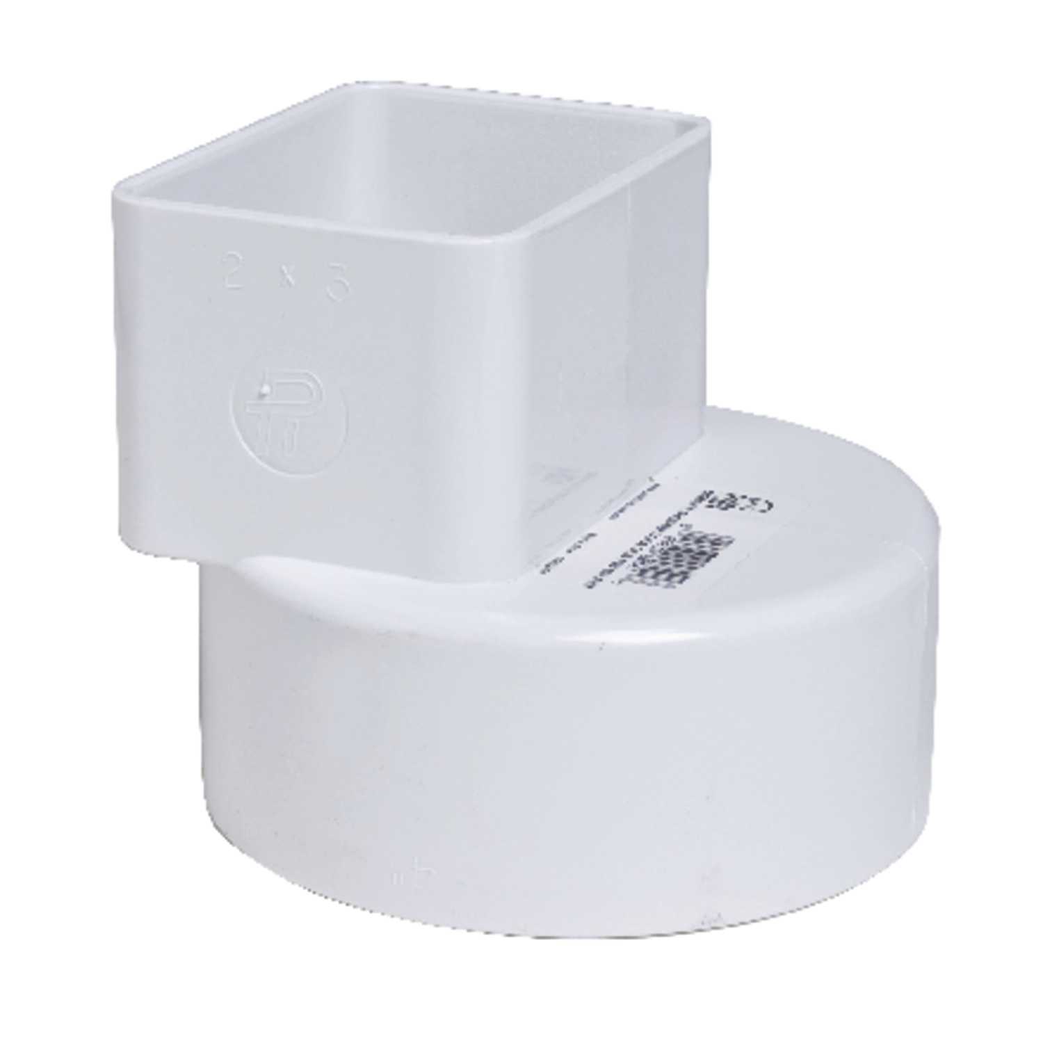 Plastic Trends 2 in. Hub x 3 in. Dia. Female Flush Downspout Adapter Ace Hardware
