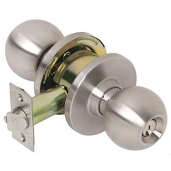 Tell Cortland Satin Chrome Entry Lockset 1-3/4 in.