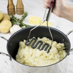 Tovolo Gray/Silver Silicone/Stainless Steel Potato Masher