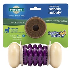 PetSafe Busy Buddy Purple/White Nylon/Rubber Nobbly Nubbly Treat Holding Toy Medium 1 pc