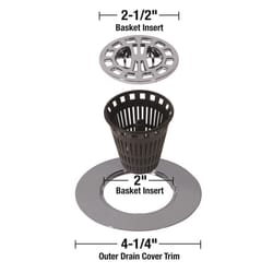 Danco 4-1/4 in. Chrome Round Drain Grate and Cover