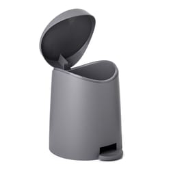 Superio Brand Modern 3 L Gray Plastic Step-On Trash Can
