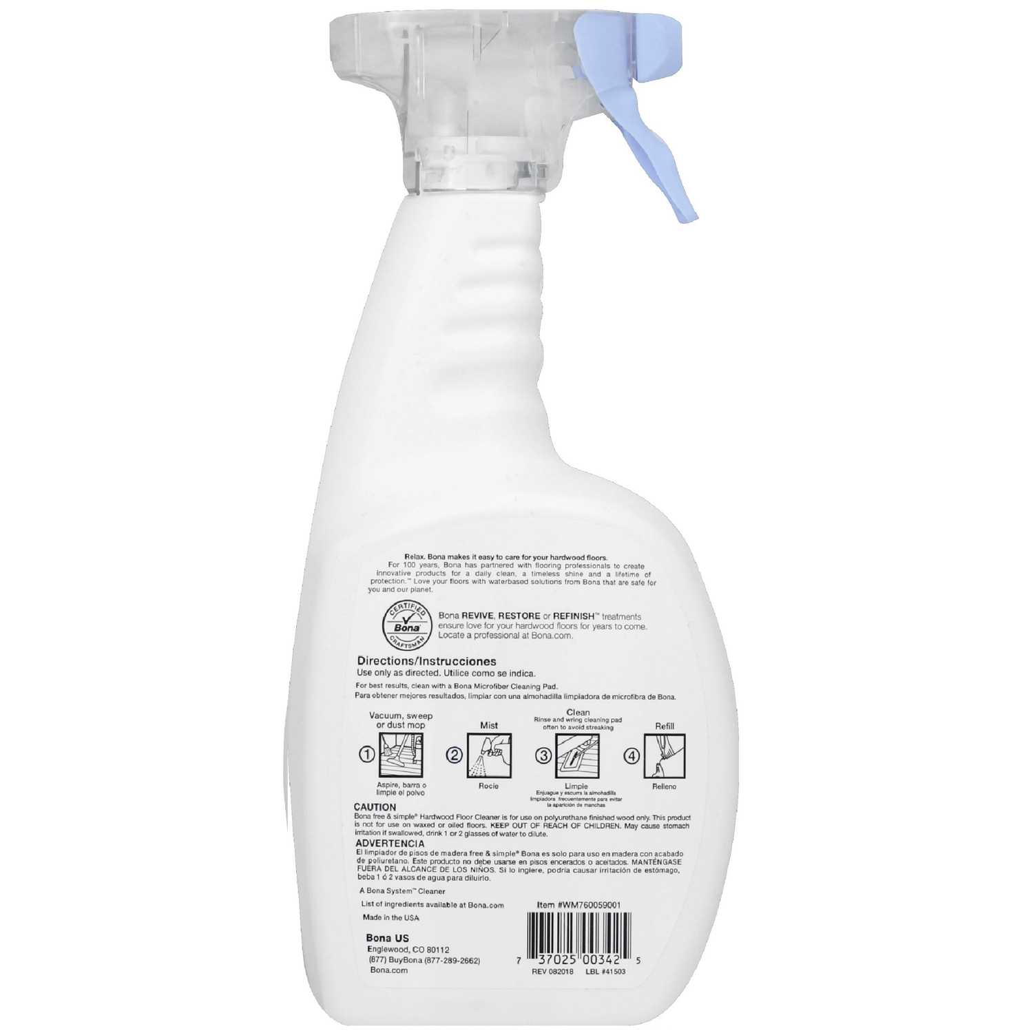 Bona Free Simple No Scent Floor Cleaner Liquid 36 Oz Ace Hardware