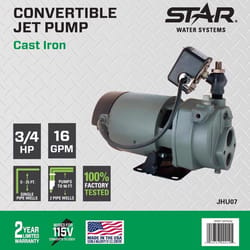 Star Water Systems 3/4 HP 1020 gph Cast Iron Convertible Jet Well Pump