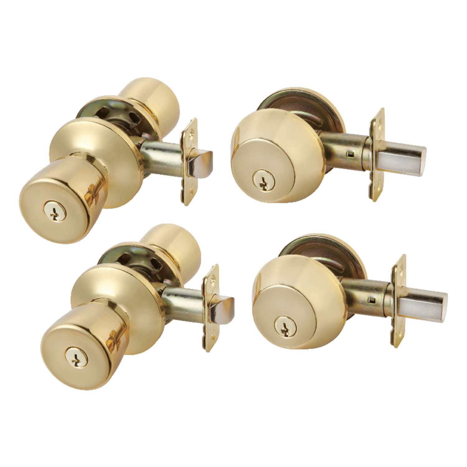 Ace Tulip Polished Brass Double Entry Door Kit ANSI/BHMA Grade 3 1-3/4 ...