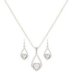 Montana Silversmiths Women's Hearts on a Swing Teardrop Silver Jewelry Sets Brass Water Resistant