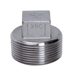 Smith-Cooper 1-1/4 in. MPT Stainless Steel Square Head Plug