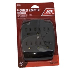 Ace Grounded 6 outlets Adapter 1 pk