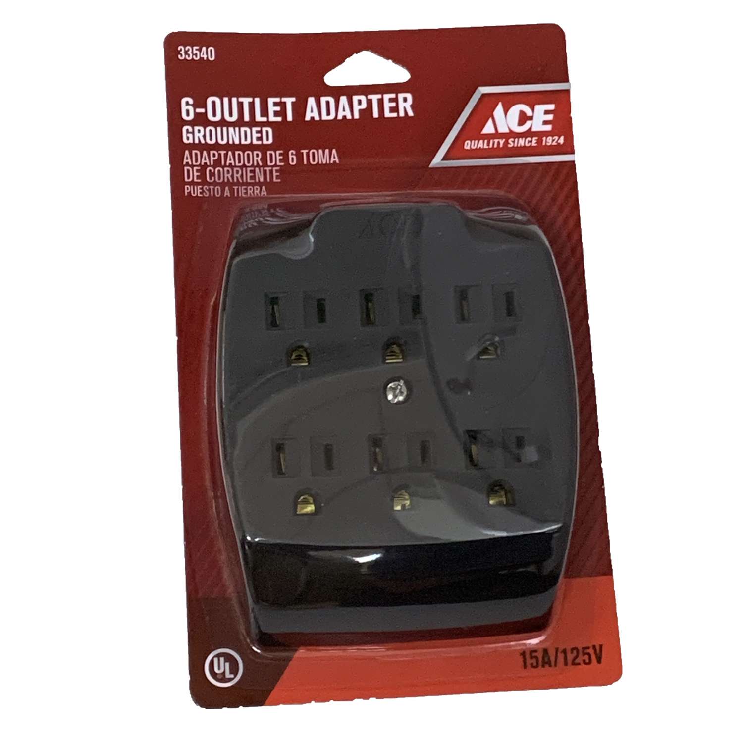 Ace Grounded 6 outlets Adapter 1 pk Ace Hardware