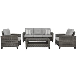 Signature Design by Ashley Cloverbrooke 4 pc Gray Aluminum Casual Conversation Set Gray