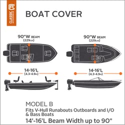 Classic Accessories Stellex Polyester 210 in. L X 120 in. W Boat Cover Blue