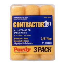 Purdy Contractor 1st Polyester 9 in. W X 3/8 in. Paint Roller Cover 3 pk