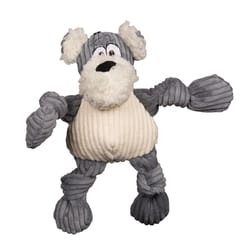 HuggleHounds HuggleMutt Gray/White Plush Roscoe Knottie Pet Toy Small 1 pk