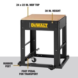 DeWalt 24 in. L X 30 in. H X 22 in. W Mobile Thickness Planer Stand Black