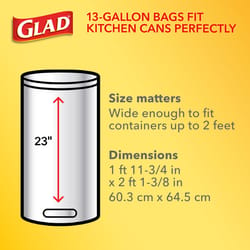 Glad 13 gal Original Kitchen Trash Bags Quick Tie 68 pk