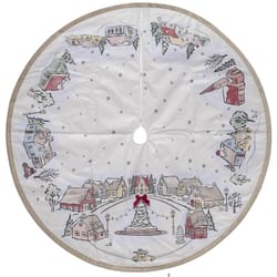 Dyno White/Warm Gray Tree Village Tree Skirt