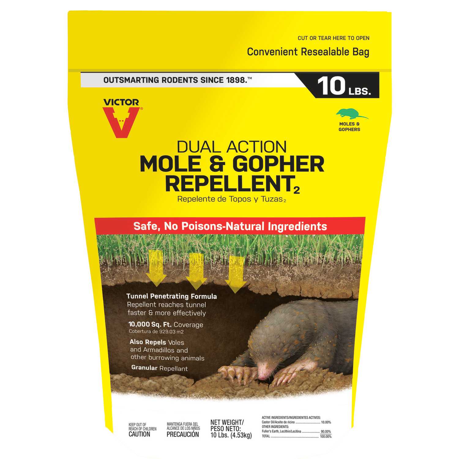Victor Dual Action Animal Repellent Granules For Gophers and Moles 10