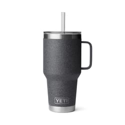 YETI Rambler 35 oz Black Stone BPA Free Insulated Straw Tumbler