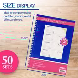 Bazic Products 0.25 in. W X 7.63 in. L Side-Spiral White/Yellow Carbonless Receipt Book
