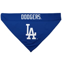 Pets First Blue/White Los Angeles Dodgers Cotton/Nylon Dog Collar Bandana Small/Medium