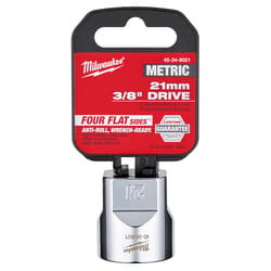 Milwaukee 21 mm X 3/8 in. drive Metric 6 Point Standard Socket 1 pc