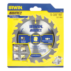 Irwin Marathon 5-3/8 in. D Carbide Circular Saw Blade 18 teeth 1 pk