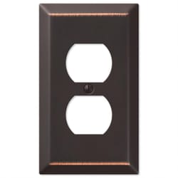 Amerelle Century Aged Bronze 1 gang Stamped Steel Duplex Wall Plate 1 pk