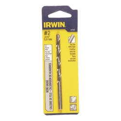 Irwin #2 X 3-7/8 in. L High Speed Steel Wire Gauge Bit Straight Shank 1 pc